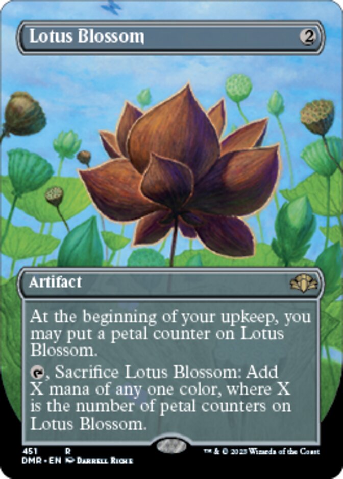 Lotus Blossom (Borderless Alternate Art) [Dominaria Remastered] | Rook's Games and More