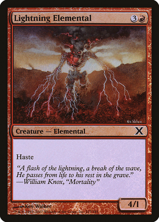 Lightning Elemental (Premium Foil) [Tenth Edition] | Rook's Games and More