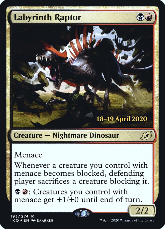Labyrinth Raptor  [Ikoria: Lair of Behemoths Prerelease Promos] | Rook's Games and More