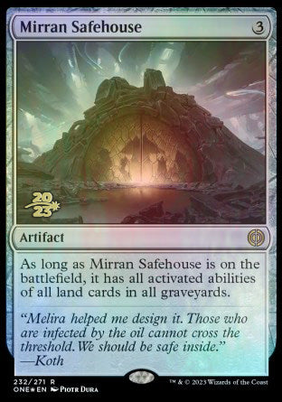 Mirran Safehouse [Phyrexia: All Will Be One Prerelease Promos] | Rook's Games and More