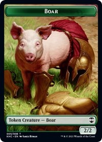 Boar // Spirit Double-sided Token [Kaldheim Commander Tokens] | Rook's Games and More