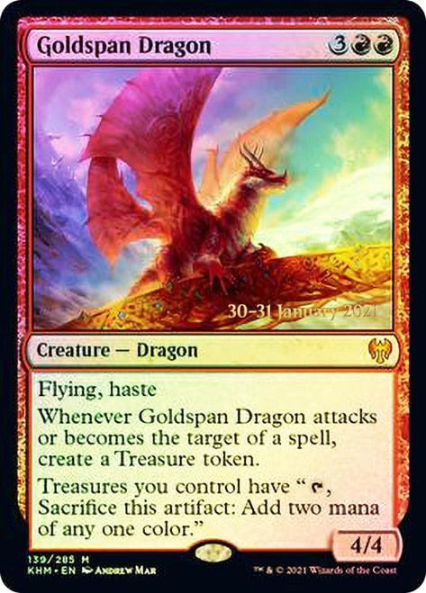 Goldspan Dragon  [Kaldheim Prerelease Promos] | Rook's Games and More