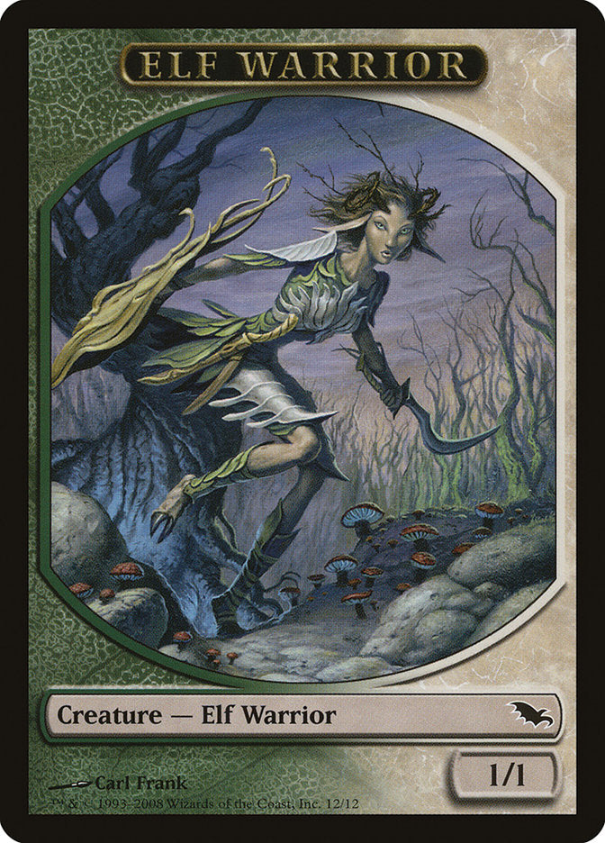 Elf Warrior (12/12) [Shadowmoor Tokens] | Rook's Games and More