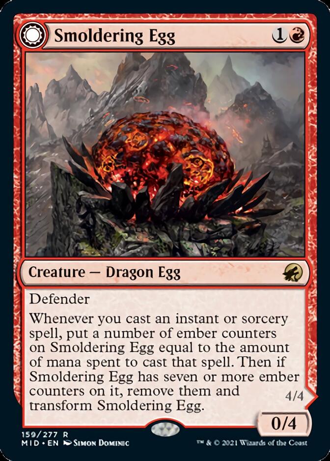 Smoldering Egg // Ashmouth Dragon [Innistrad: Midnight Hunt] | Rook's Games and More
