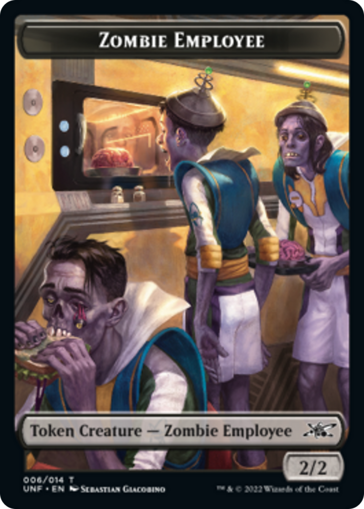 Zombie Employee // Food (011) Double-sided Token [Unfinity Tokens] | Rook's Games and More