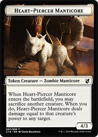 Heart-Piercer Manticore // Dragon Double-sided Token [Commander 2019 Tokens] | Rook's Games and More