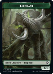 Elephant // Treasure Double-sided Token [Dominaria United Commander Tokens] | Rook's Games and More