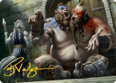 Ettin Art Card (Gold-Stamped Signature) [Dungeons & Dragons: Adventures in the Forgotten Realms Art Series] | Rook's Games and More