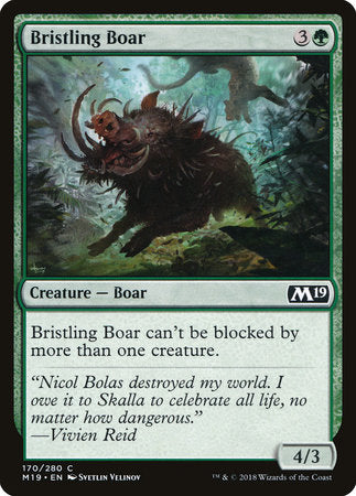 Bristling Boar [Core Set 2019] | Rook's Games and More