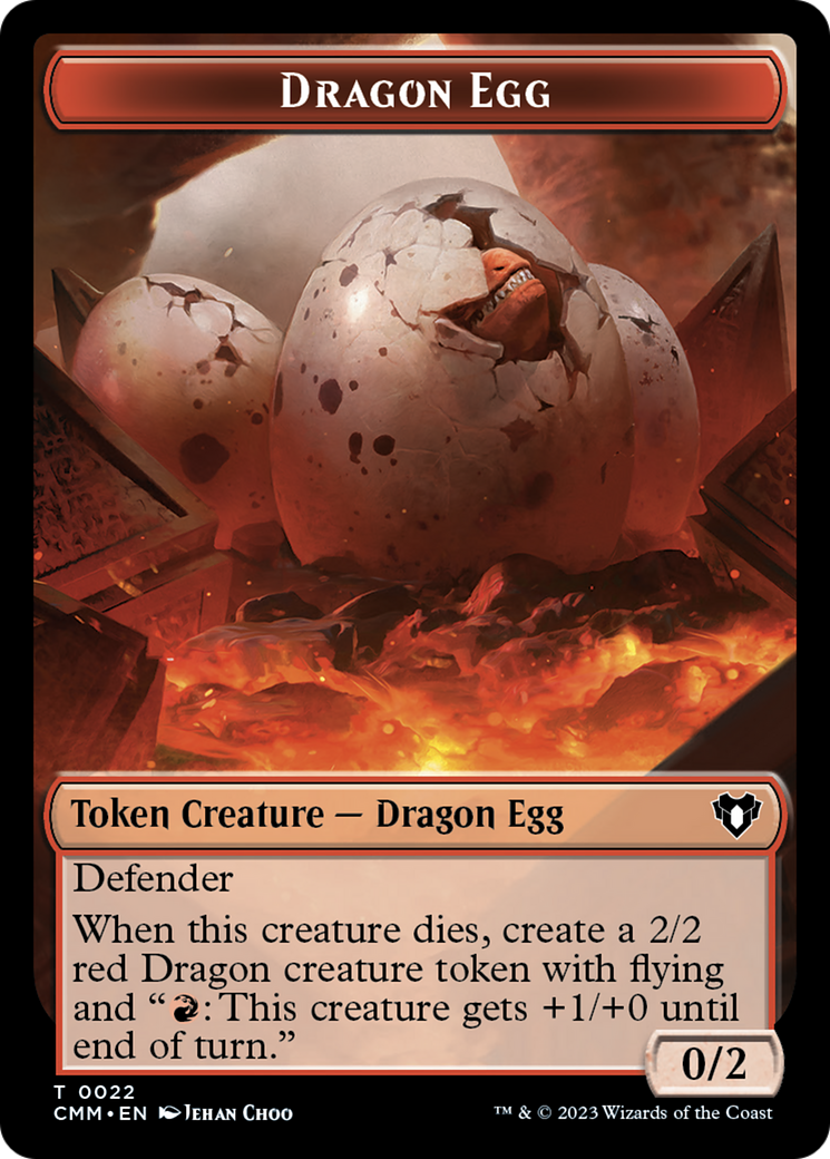 Dragon Egg Token [Commander Masters Tokens] | Rook's Games and More