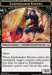 Earthshaker Khenra // Zombie Double-sided Token [Hour of Devastation Tokens] | Rook's Games and More