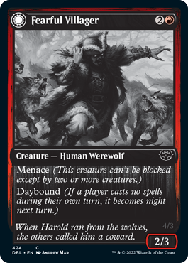 Fearful Villager // Fearsome Werewolf [Innistrad: Double Feature] | Rook's Games and More