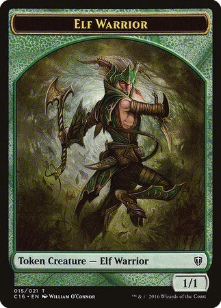 Elf Warrior // Zombie Double-sided Token [Commander 2016 Tokens] | Rook's Games and More