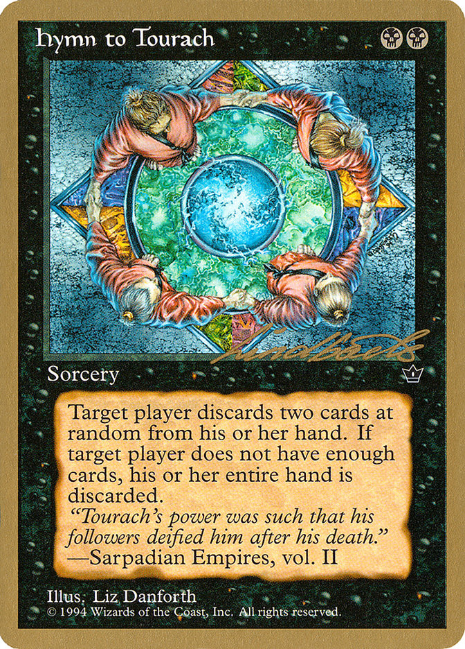 Hymn to Tourach (Circle) (Leon Lindback) [Pro Tour Collector Set] | Rook's Games and More