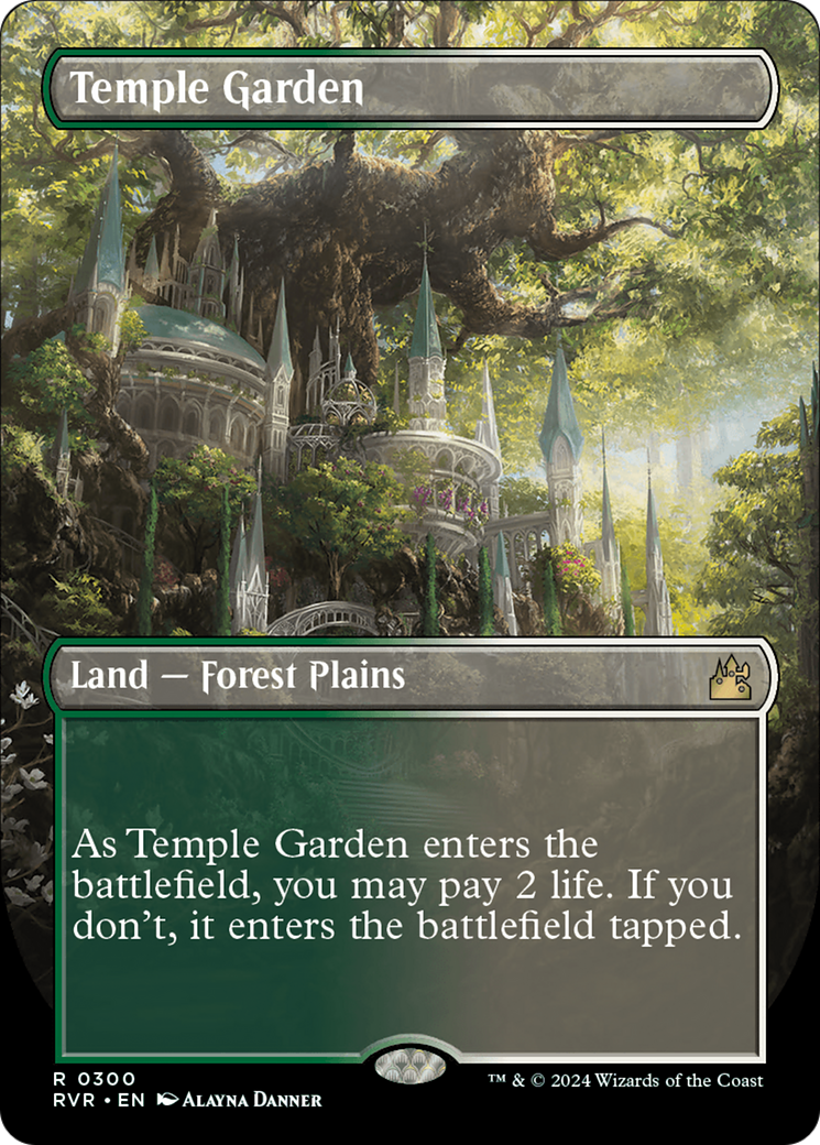 Temple Garden (Borderless) [Ravnica Remastered] | Rook's Games and More