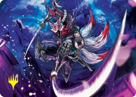 Blade-Blizzard Kitsune Art Card (Gold-Stamped Signature) [Kamigawa: Neon Dynasty Art Series] | Rook's Games and More