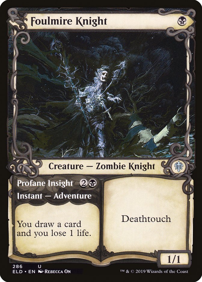 Foulmire Knight // Profane Insight (Showcase) [Throne of Eldraine] | Rook's Games and More