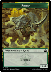 Spirit (0018) // Rhino Double-Sided Token [Ravnica Remastered Tokens] | Rook's Games and More