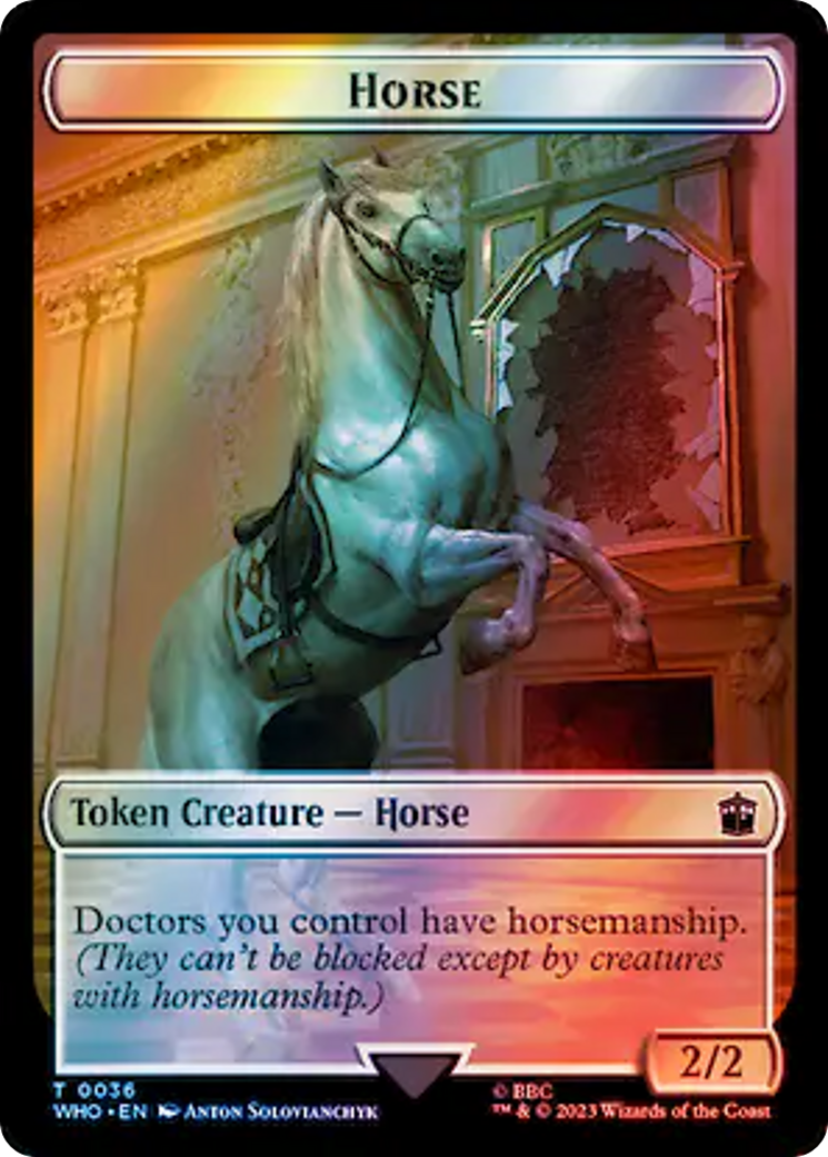 Horse // Clue (0053) Double-Sided Token (Surge Foil) [Doctor Who Tokens] | Rook's Games and More