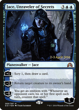 Jace, Unraveler of Secrets [Shadows over Innistrad Promos] | Rook's Games and More