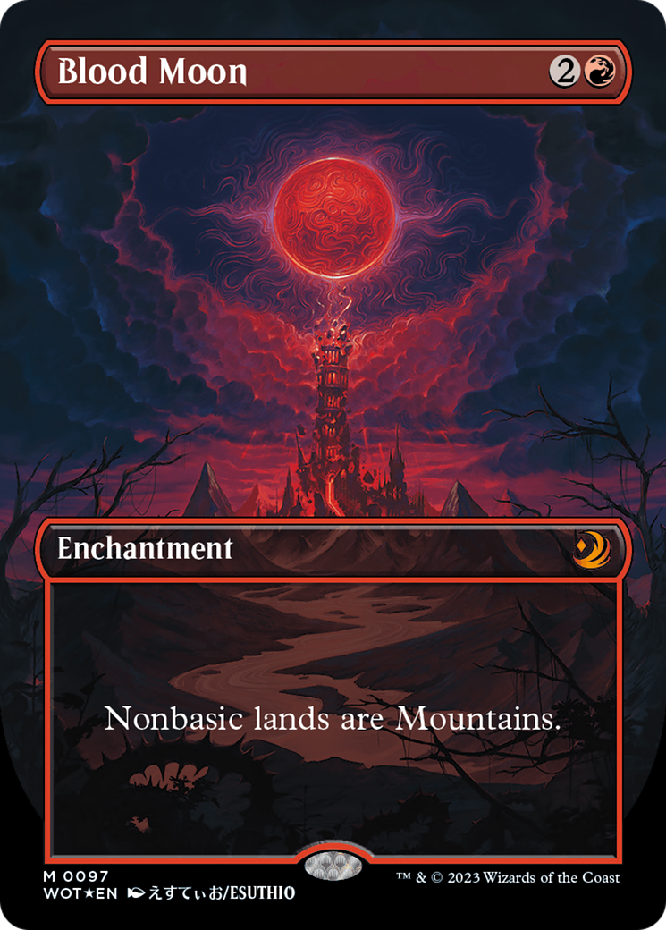 Blood Moon (Anime Borderless) (Confetti Foil) [Wilds of Eldraine: Enchanting Tales] | Rook's Games and More