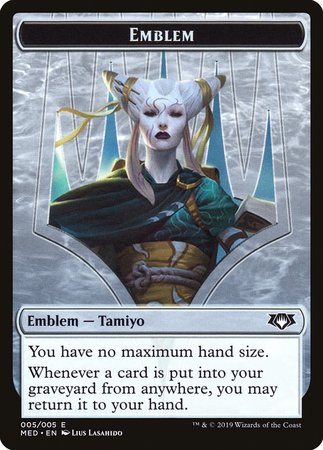 Emblem - Tamiyo, the Moon Sage [Mythic Edition Tokens] | Rook's Games and More