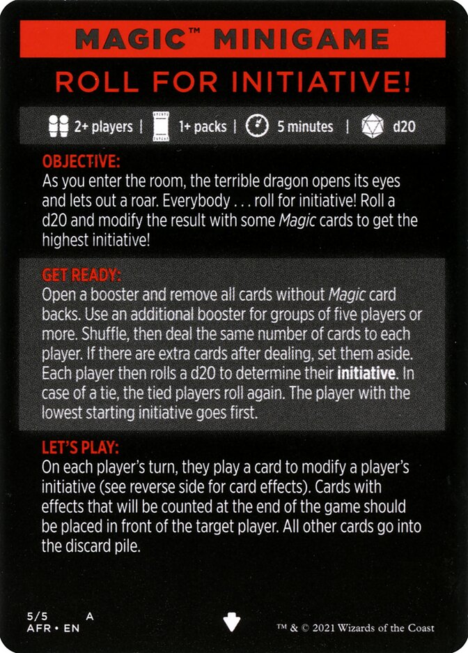 Roll for Initiative (Magic Minigame) [Dungeons & Dragons: Adventures in the Forgotten Realms Minigame] | Rook's Games and More