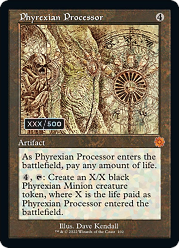 Phyrexian Processor (Retro Schematic) (Serial Numbered) [The Brothers' War Retro Artifacts] | Rook's Games and More