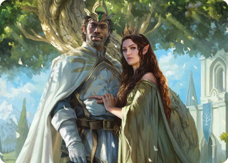 Aragorn and Arwen, Wed Art Card [The Lord of the Rings: Tales of Middle-earth Art Series] | Rook's Games and More