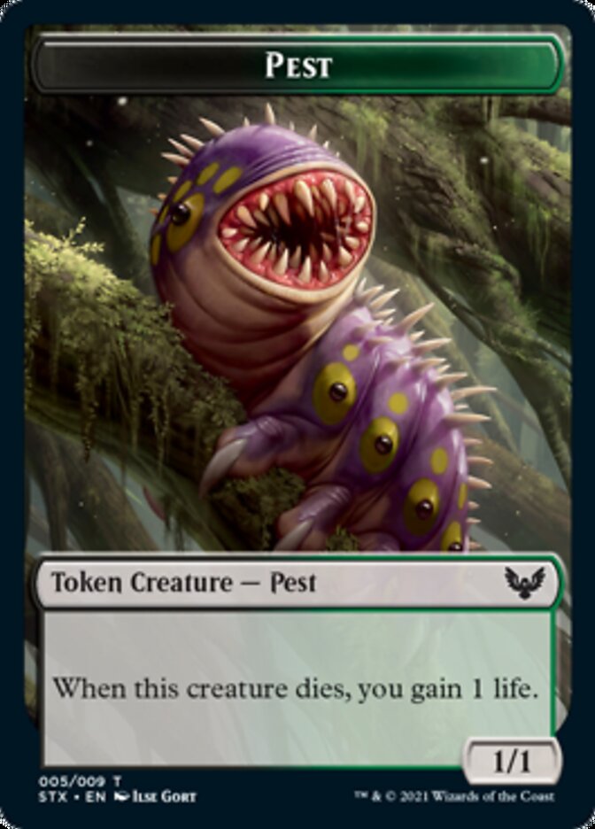 Pest Token [Strixhaven: School of Mages Tokens] | Rook's Games and More