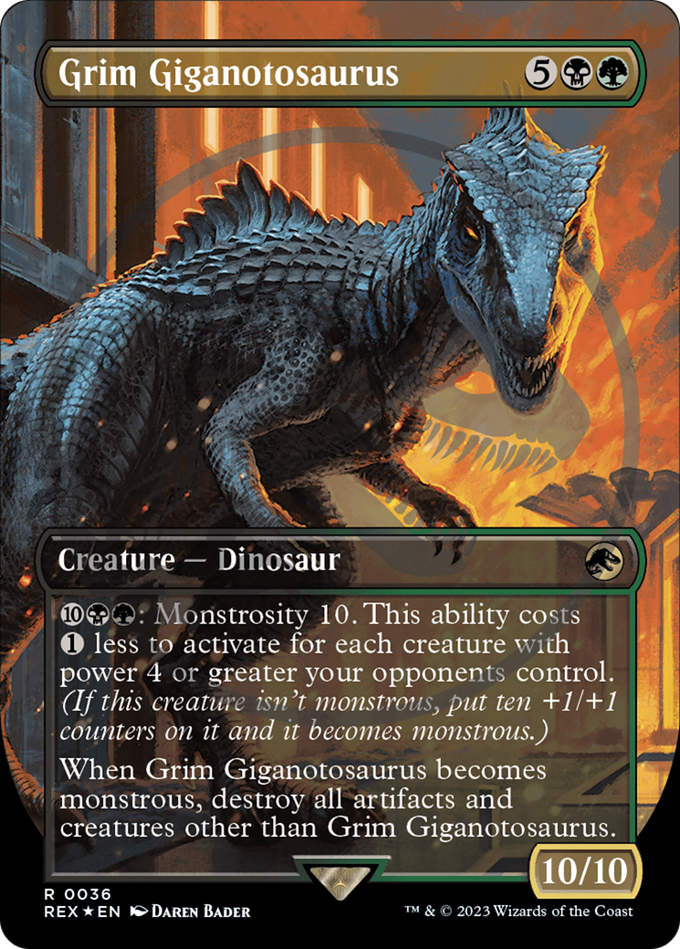 Grim Giganotosaurus Emblem (Borderless) [Jurassic World Collection Tokens] | Rook's Games and More