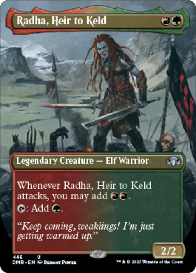 Radha, Heir to Keld (Borderless Alternate Art) [Dominaria Remastered] | Rook's Games and More