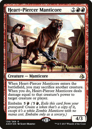 Heart-Piercer Manticore [Amonkhet Promos] | Rook's Games and More