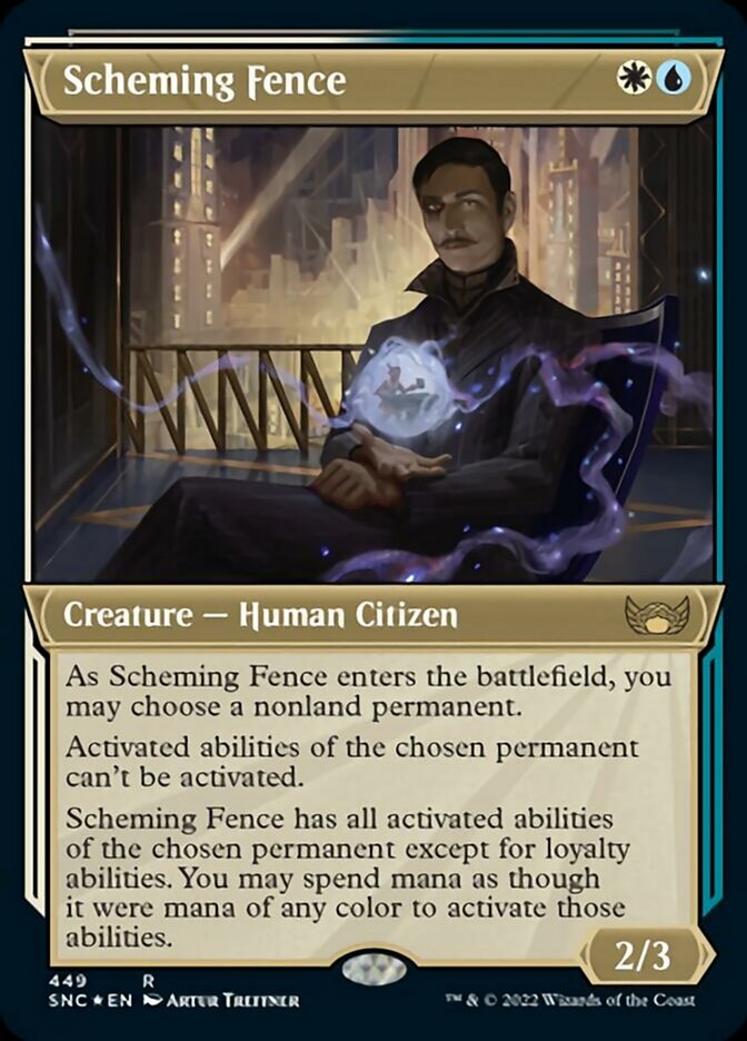 Scheming Fence (Showcase Art Deco Foil Etched) [Streets of New Capenna] | Rook's Games and More