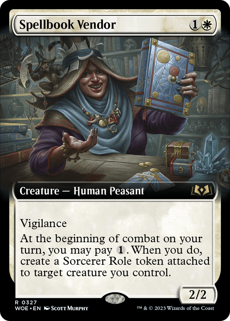 Spellbook Vendor (Extended Art) [Wilds of Eldraine] | Rook's Games and More