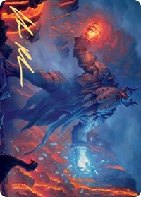Aegar, the Freezing Flame (Gold-Stamped Signature) [Kaldheim: Art Series] | Rook's Games and More