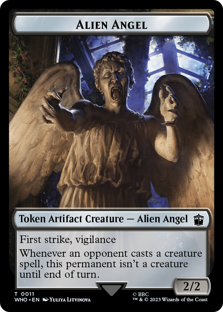 Alien Angel // Alien Warrior Double-Sided Token [Doctor Who Tokens] | Rook's Games and More