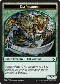 Cat Warrior // Elemental Double-sided Token [Commander 2018 Tokens] | Rook's Games and More