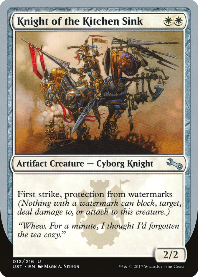 Knight of the Kitchen Sink ("protection from watermarks") [Unstable] | Rook's Games and More