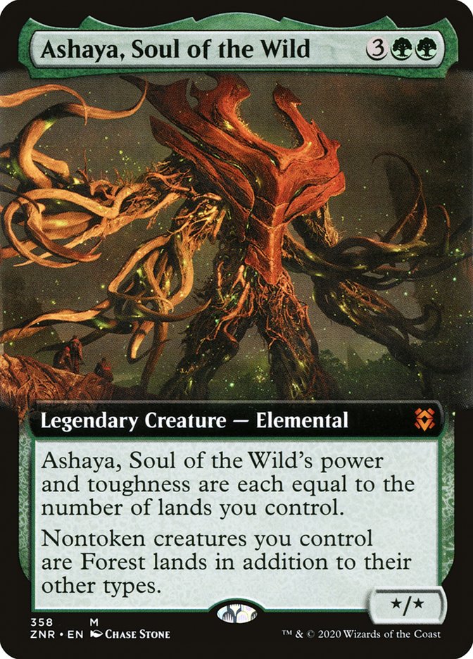 Ashaya, Soul of the Wild (Extended Art) [Zendikar Rising] | Rook's Games and More