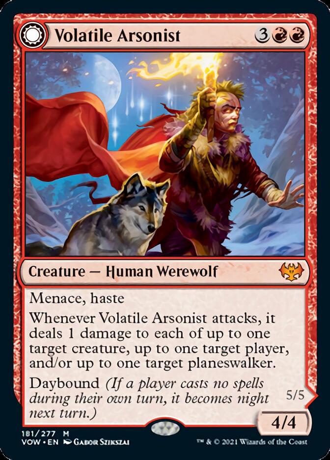 Volatile Arsonist // Dire-Strain Anarchist [Innistrad: Crimson Vow] | Rook's Games and More