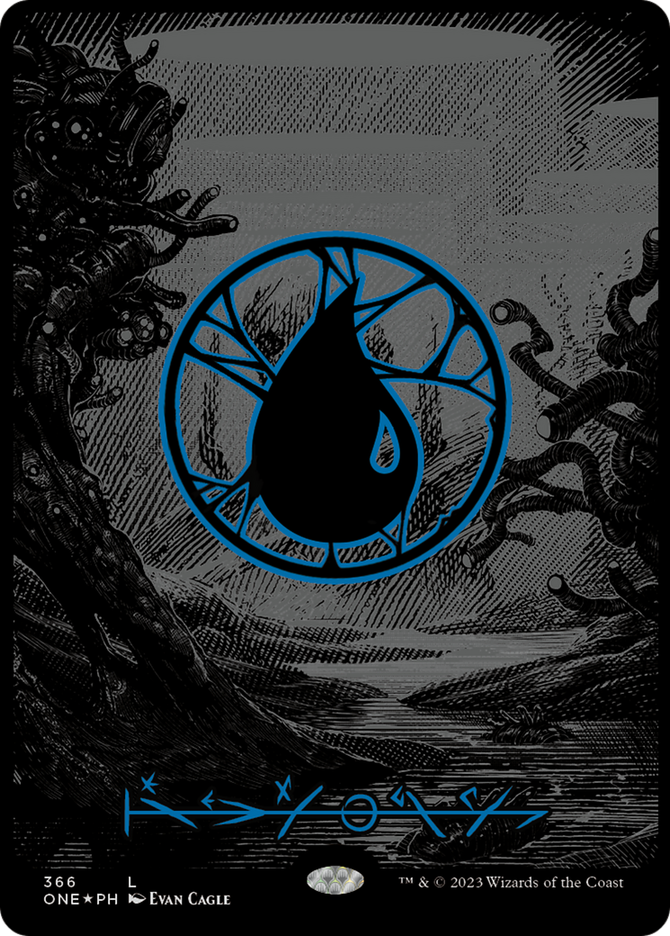 Island (366) (Oil Slick Raised Foil) [Phyrexia: All Will Be One] | Rook's Games and More