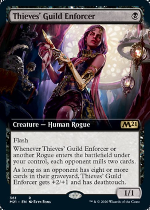 Thieves' Guild Enforcer (Extended Art) [Core Set 2021] | Rook's Games and More