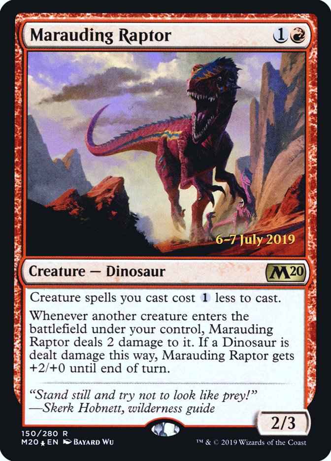 Marauding Raptor  [Core Set 2020 Prerelease Promos] | Rook's Games and More