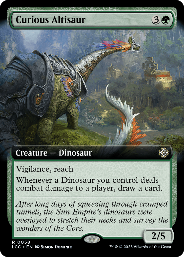 Curious Altisaur (Extended Art) [The Lost Caverns of Ixalan Commander] | Rook's Games and More