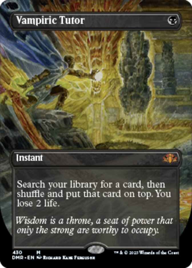 Vampiric Tutor (Borderless Alternate Art) [Dominaria Remastered] | Rook's Games and More