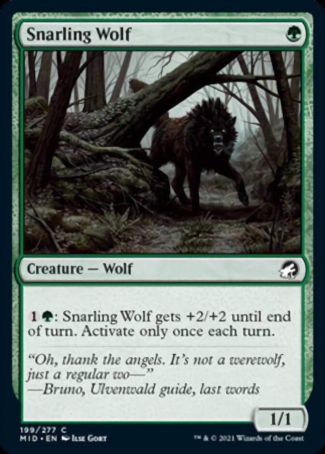 Snarling Wolf [Innistrad: Midnight Hunt] | Rook's Games and More