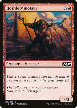 Hostile Minotaur [Core Set 2019] | Rook's Games and More
