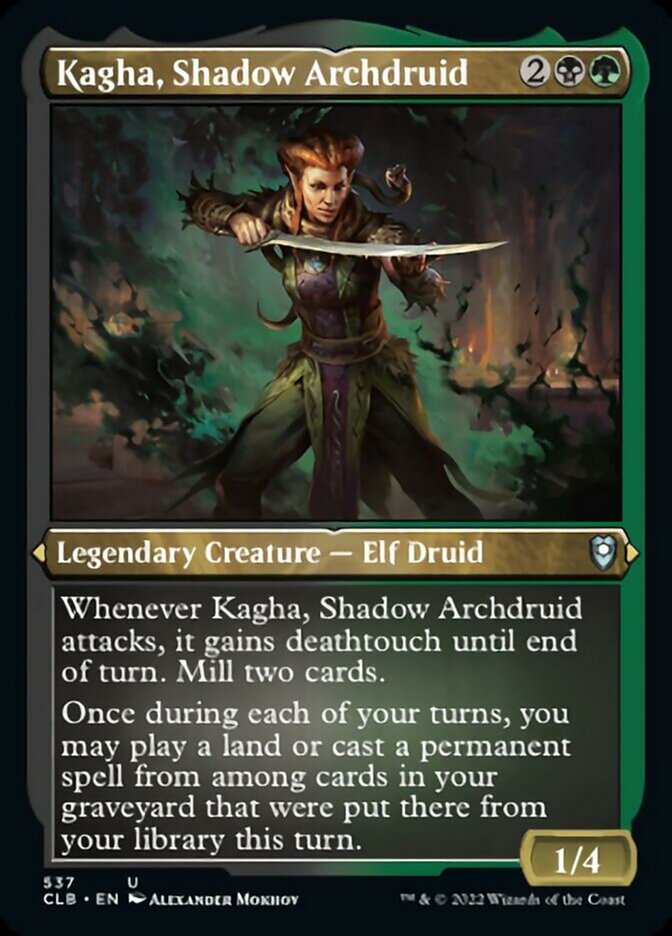 Kagha, Shadow Archdruid (Foil Etched) [Commander Legends: Battle for Baldur's Gate] | Rook's Games and More