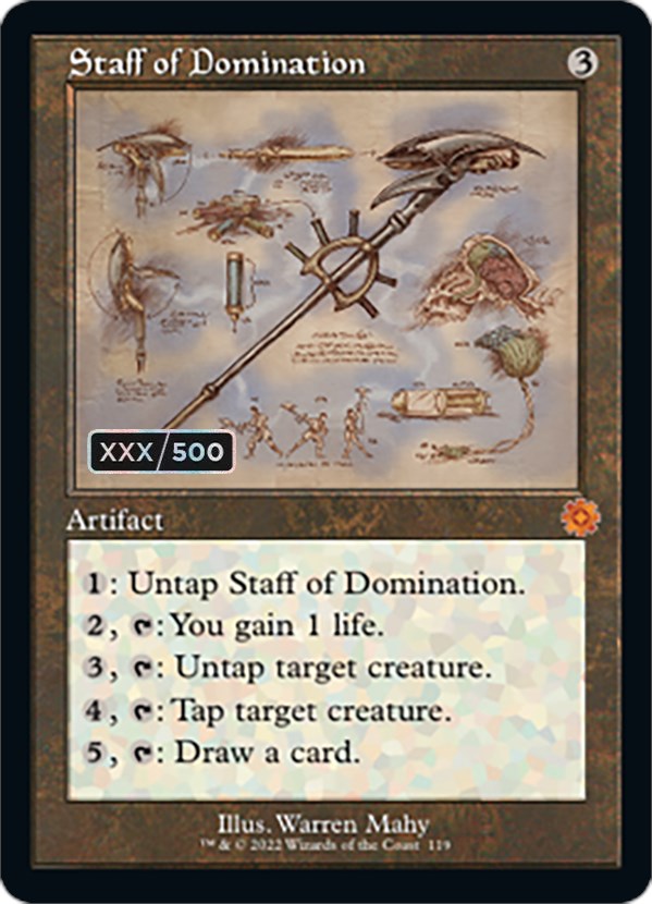 Staff of Domination (Retro Schematic) (Serial Numbered) [The Brothers' War Retro Artifacts] | Rook's Games and More